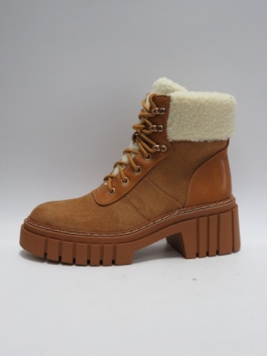 Botki damskie ocieplane na obcasie (36-41) 8608 CAMEL