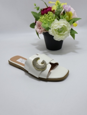 Klapki damskie na płaskim (36-41) 88-23 WHITE
