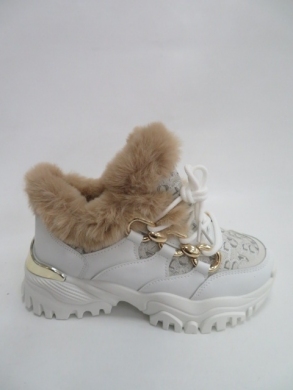 Sneakersy damskie ocieplane niskie (36-41) 219 WHITE