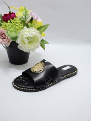Klapki damskie na płaskim (36-41) L2857 BLACK