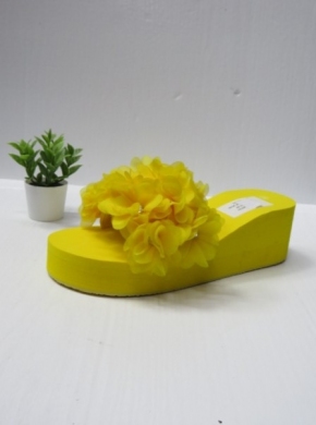 Klapki damskie na koturnie (36-41) WSA-85 YELLOW