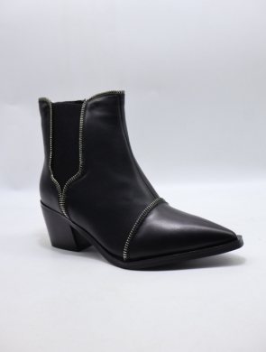 Botki damskie ocieplane na obcasie (36-41) 271 BLACK