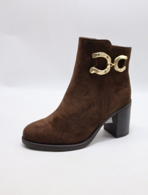 Botki damskie ocieplane na obcasie (36-41) BM198 BROWN