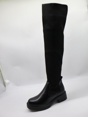Kozaki damskie ocieplane na płaskim (36-41) VS109-01 BLACK
