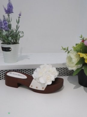 Klapki damskie na obcasie (36-41) LS177 WHITE