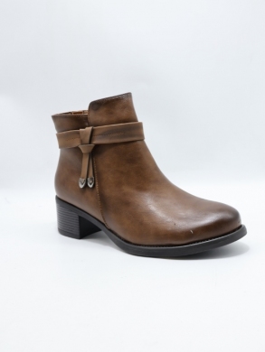 Botki damskie ocieplane na obcasie (36-41) 61722 CAMEL