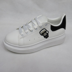 Buty sportowe damskie na płaskim (36-40) 6688-10 WHITE/BLACK