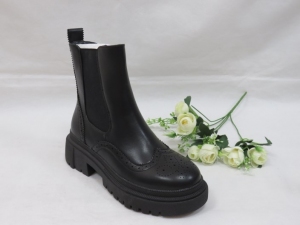 Botki damskie ocieplane na koturnie (36-41) JJ13 BLACK