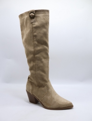 Kozaki damskie na obcasie (36-41) 9588 KHAKI
