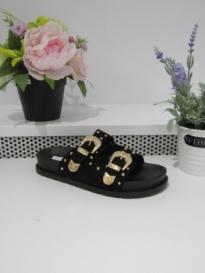Klapki damskie na płaskim (36-41) 1136 BLACK