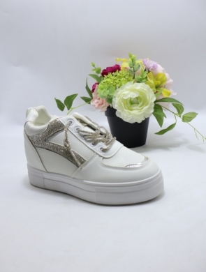 Buty sportowe damskie na koturnie (36-41) WW091 WHITE