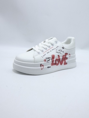 Buty sportowe damskie na płaskim (36-41) YH45 WHITE
