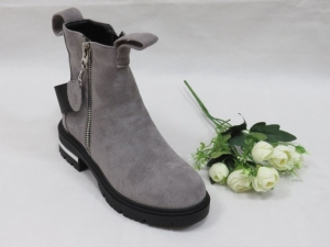Botki damskie ocieplane na płaskim (36-41) NC1279 GREY
