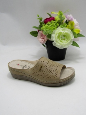 Klapki damskie na koturnie (36-41) 0670 BEIGE