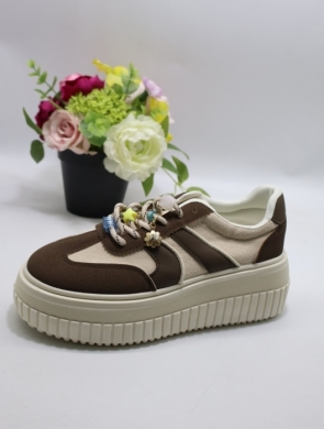 Buty sportowe damskie na płaskim (36-41) PC318 BROWN