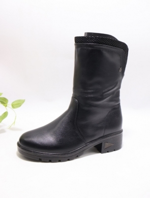 Botki damskie ocieplane na obcasie (37-42) 3111 BLACK