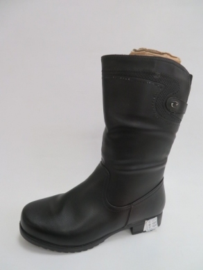 Kozaki damskie ocieplane na płaskim (39-43) 503-14 BLACK