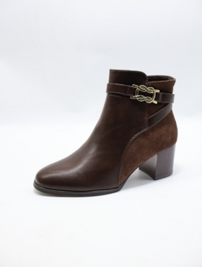 Botki damskie ocieplane na obcasie (36-41) FR787 COFFEE