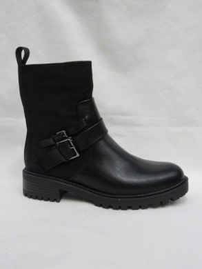 Botki damskie ocieplane na płaskim (36-41) C820 BLACK