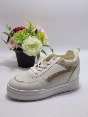 Buty sportowe damskie na płaskim (36-41) 95-938 BEIGE