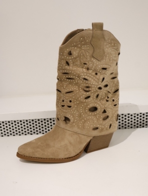 Botki damskie na obcasie (36-41) M1521 KHAKI