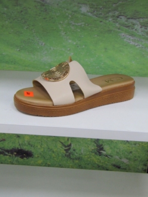 Klapki damskie na płaskim (36-41) 9204 BEIGE