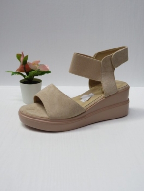 Sandały damskie na koturnie (36-41) B-9063 BEIGE