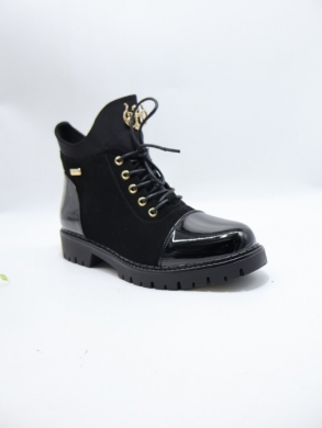 Botki damskie ocieplane na płaskim (36-41) SG875 BLACK