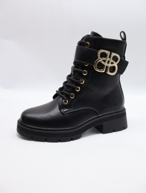 Botki damskie ocieplane na płaskim (36-41) AM7521 BLACK