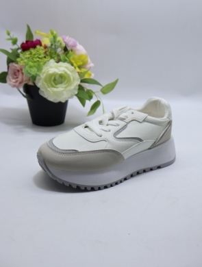 Buty sportowe damskie na płaskim (36-41) HZ314 WHITE