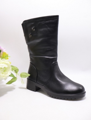 Botki damskie ocieplane na obcasie (36-41) 2329 BLACK
