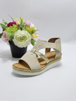 Sandały damskie na koturnie (36-41) F6705 BEIGE