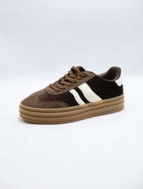 Buty sportowe damskie na płaskim (36-41) C3911 BROWN
