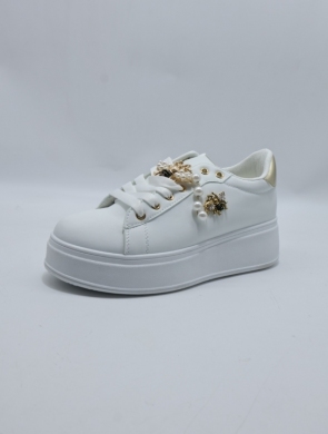 Buty sportowe damskie na płaskim (36-41) 6008 WH/GOLD