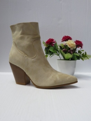 Botki damskie na obcasie (36-41) FR693 BEIGE