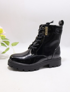 Botki damskie ocieplane na płaskim (36-41) SG853 BLACK