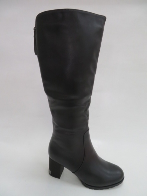 Kozaki damskie ocieplane na obcasie (36-40) BA117-1 BLACK