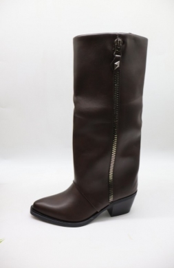 Kozaki damskie ocieplane na obcasie (36-41) 1010 BROWN