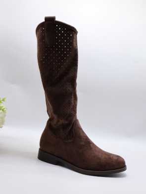 Kozaki damskie na płaskim (36-41) H259 BROWN
