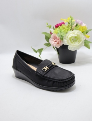 Mokasyny damskie na koturnie (36-41) QQ-9 BLACK
