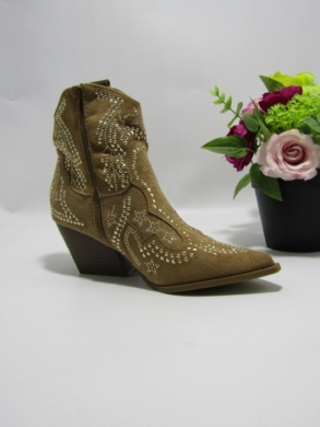 Botki damskie na obcasie (36-41) 9676A CAMEL