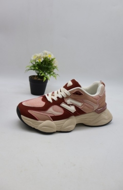 Buty sportowe damskie na płaskim (36-41) 24071 WHITE/WINE