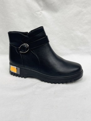 Botki damskie ocieplane na płaskim (36-41) W11-2 BLACK