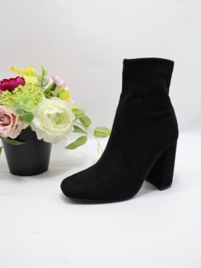 Botki damskie ocieplane na obcasie (36-41) 588-22 BLACK