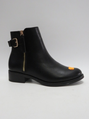 Botki damskie ocieplane na płaskim (36-41) W-86 BLACK