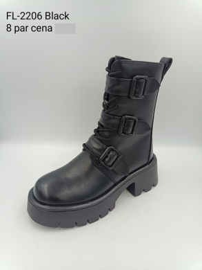 Botki damskie ocieplane na obcasie (36-41) FL-2206 BLACK