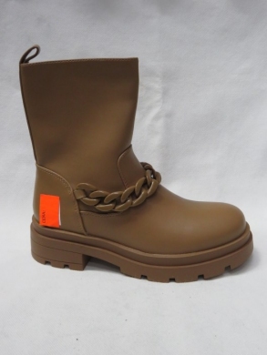 Botki damskie ocieplane na płaskim (36-41) H0277 KHAKI