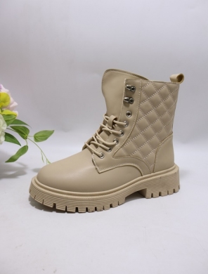 Botki damskie ocieplane na płaskim (37-42) E8222-3 BEIGE