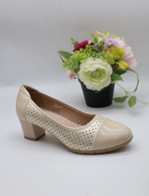 Czółenki damskie na obcasie (36-41) MO-1550 BEIGE