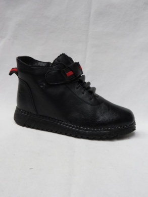Botki damskie ocieplane na płaskim (36-41) 7705 BLACK